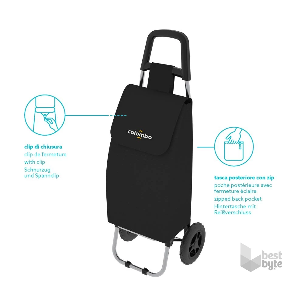 Colombo ROLLY fekete bevásárló kocsi 25kg/40liter CRL001N