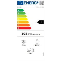 Comfee RCB169WH2(E) alulfagyasztós, Fehér, Hűtő:115L, Fagyasztó:59L, hűtőszekrény