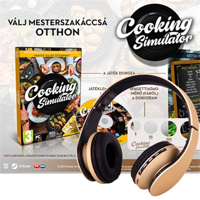 Cooking Simulator PC játékszoftver + Stansson BHC203GB arany / fekete BT fejhallgató csomag
