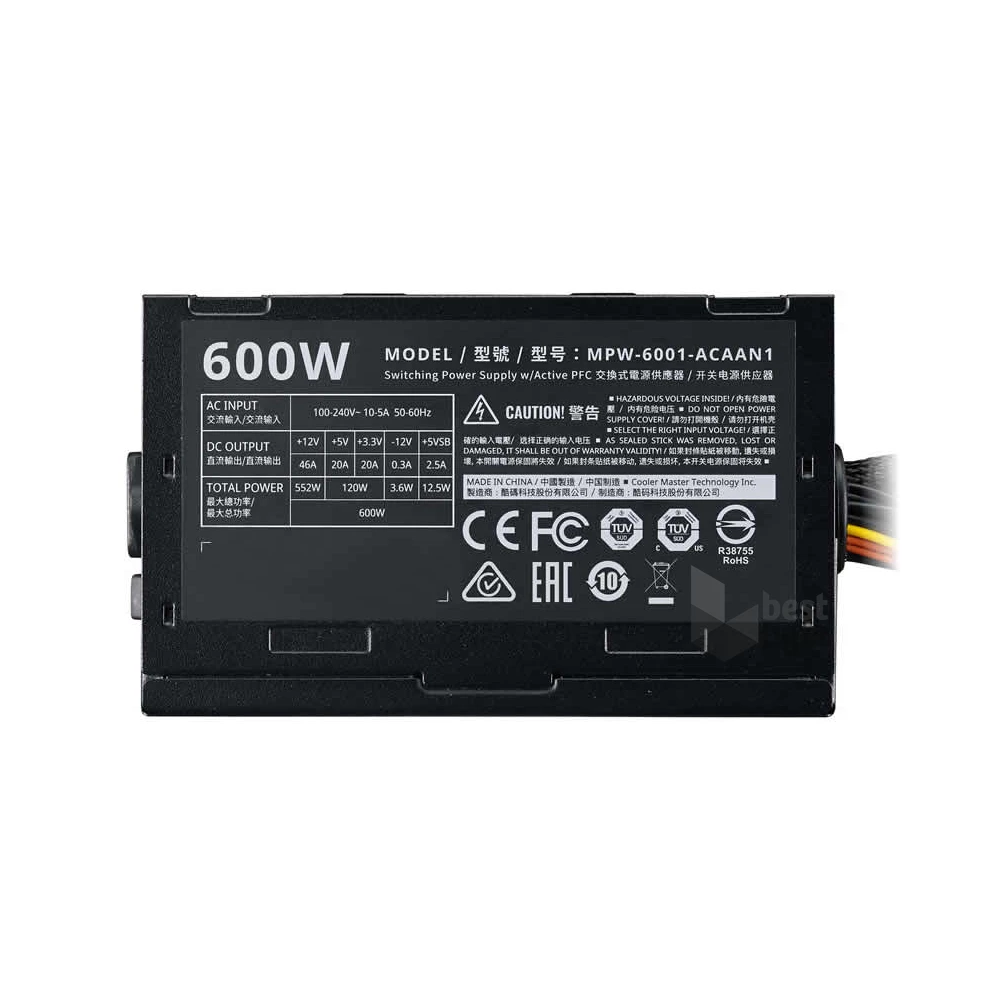 Cooler Master Elite V3 600W 12 cm ventilátorral dobozos tápegység