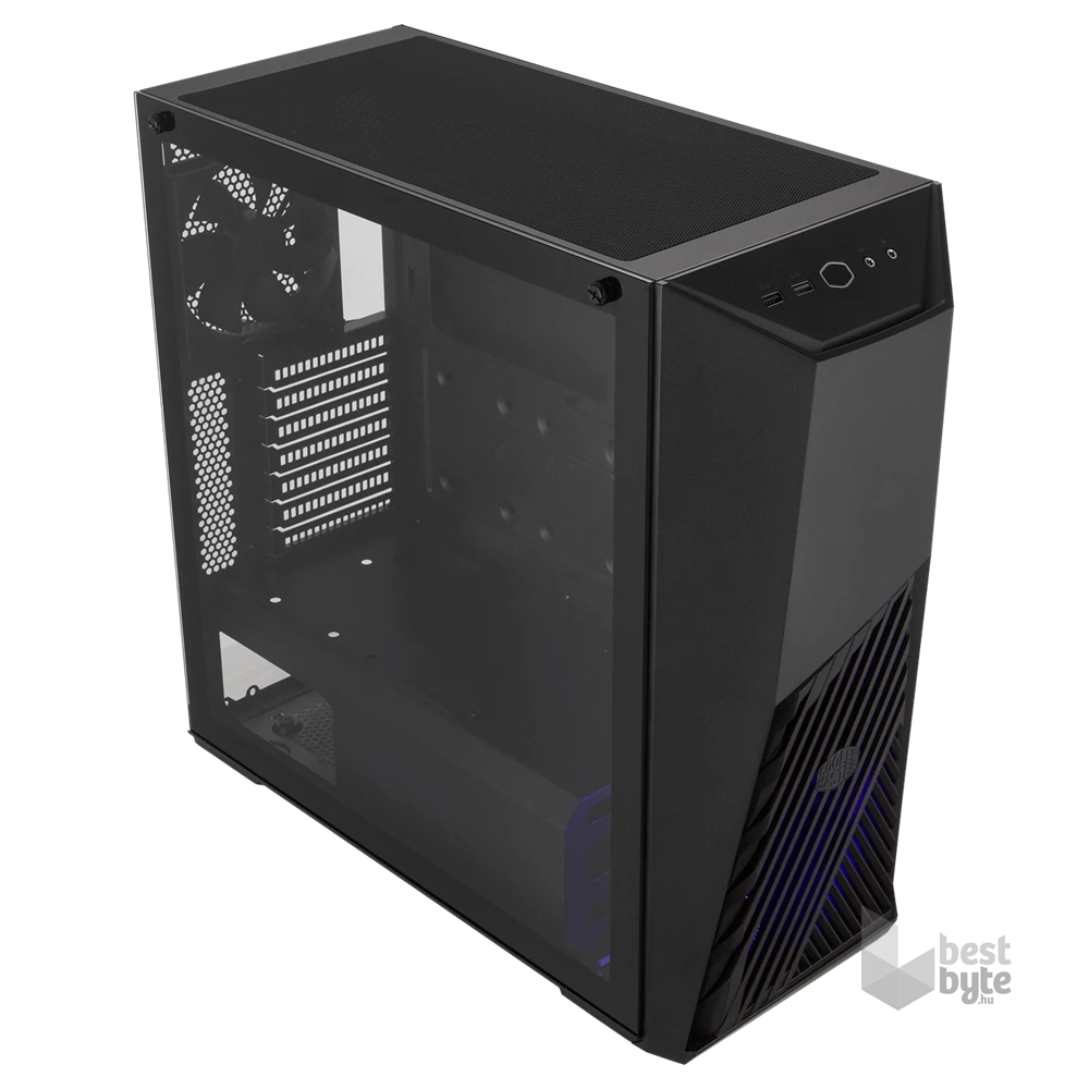 Cooler Master MASTERBOX K501L RGB fekete (táp nélküli) ablakos midi ATX ház