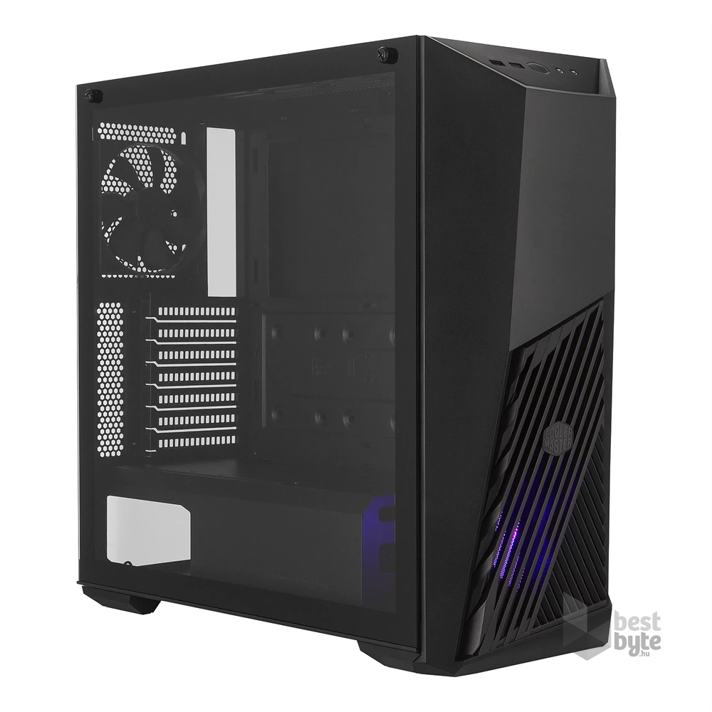 Cooler Master MASTERBOX K501L RGB fekete (táp nélküli) ablakos midi ATX ház