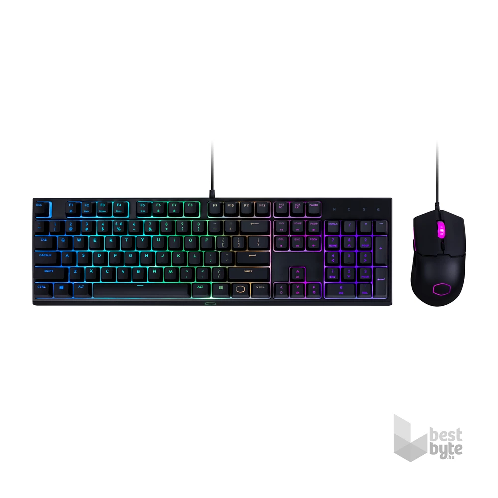 Cooler Master MS-110 HUN fekete USB RGB világító billentyűzet + egér