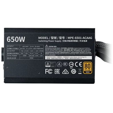 Cooler Master MWE 650W 80+ Gold - V2 12cm ventillátorral dobozos tápegység