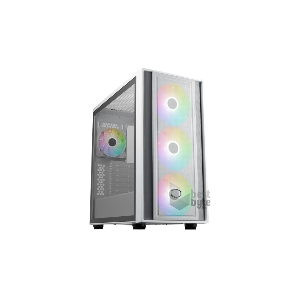 Cooler Master MasterBox MB600 fehér (táp nélküli) ablakos mATX ház