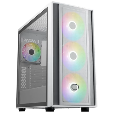 Cooler Master MasterBox MB600 fehér (táp nélküli) ablakos mATX ház