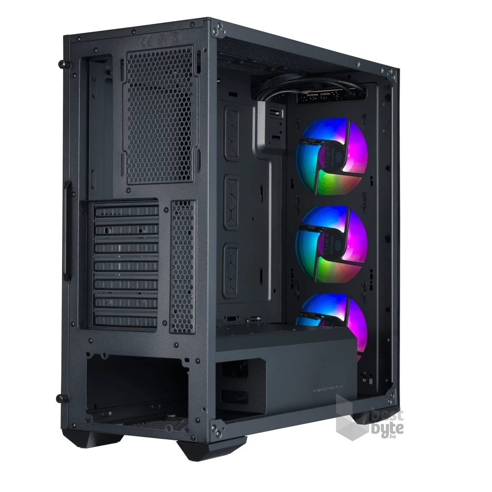 Cooler Master Midi MasterBox TD500 MESH (Táp nélküli) ablakos fekete ATX ház + ARGB kontroller