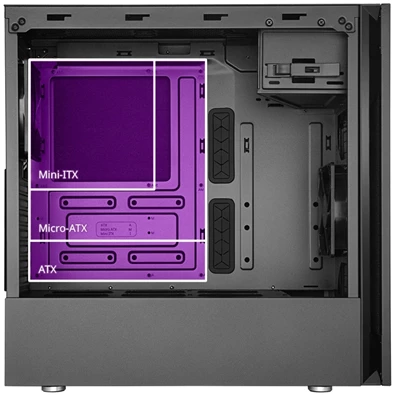 Cooler Master Midi Silencio S600 (Táp nélküli) ablakos fekete ATX ház