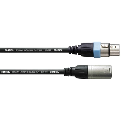 Cordial CCM 10 FM Microphone 10m fekete XLR anya - XLR apa kábel
