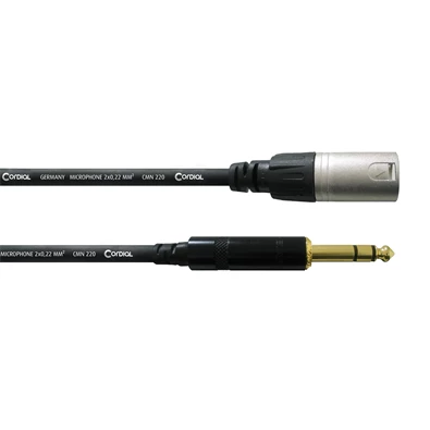 Cordial CFM 3 MV Balanced 3m 3 pólusú XLR anya > stereo 6,3mm Jack apa - apa kábel
