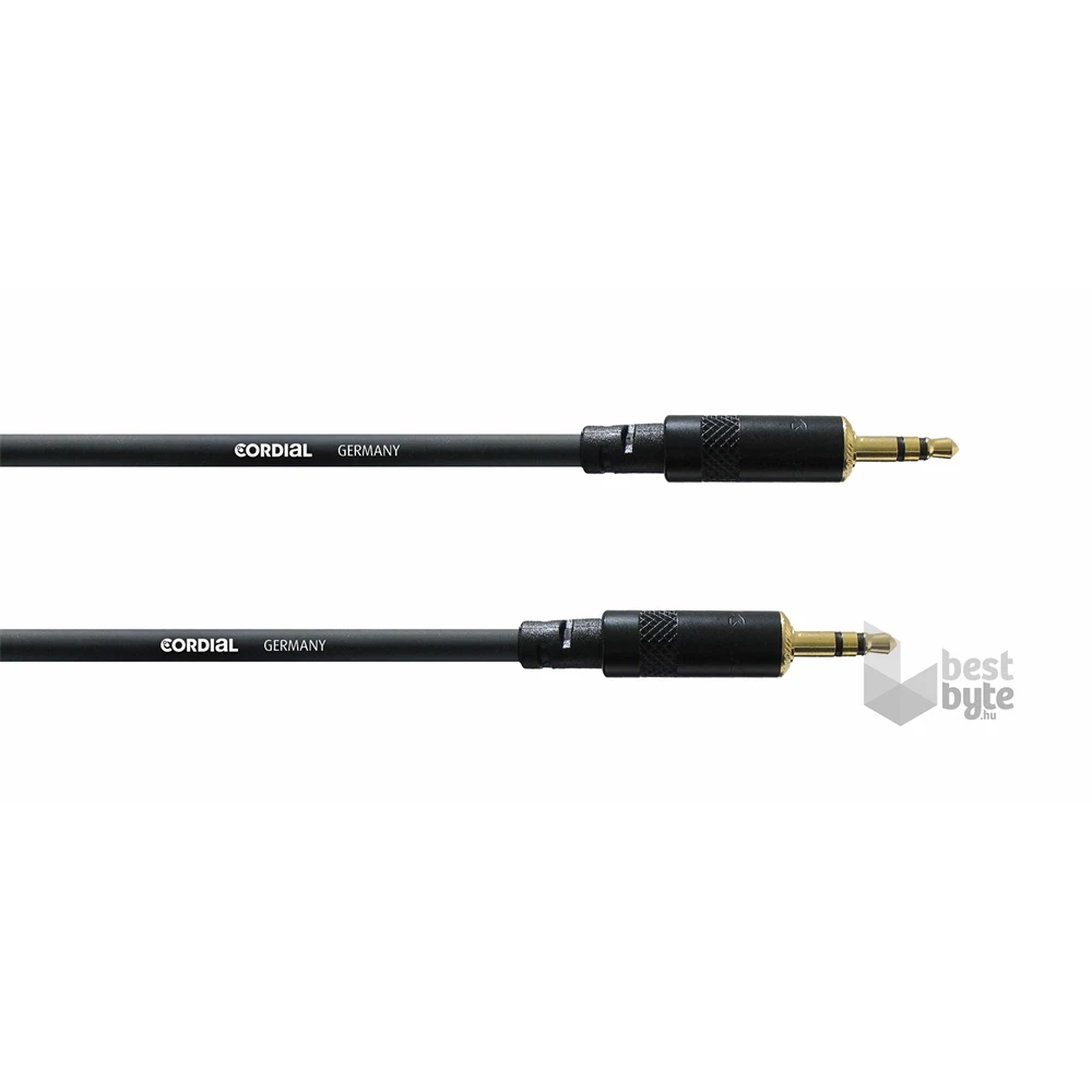 Cordial CFS 1.5 WW Balanced Mini-Plug 1,5m fekete 3,5mm Jack apa - 3,5mm Jack apa kábel