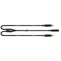 Cordial CFY 0.3 YCC Y-Adapter 0,3m fekete 3,5mm Jack anya - 2x RCA apa kábel