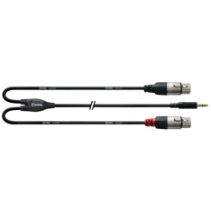 Cordial CFY 1.8 WFF Y-Adapter 1,8m fekete 3,5mm Jack apa - 2x XLR anya kábel