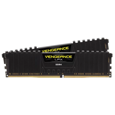 Corsair 16GB/2666MHz DDR-4 VENGEANCE LPX fekete (Kit 2db 8GB) (CMK16GX4M2A2666C16) memória