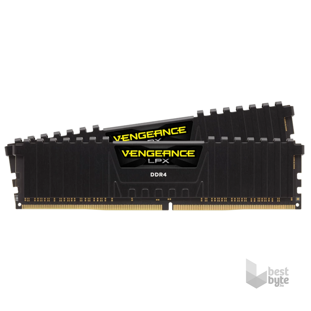 Corsair 16GB/2666MHz DDR-4 VENGEANCE LPX fekete (Kit 2db 8GB) (CMK16GX4M2A2666C16) memória