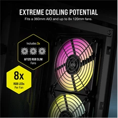 Corsair 2000D RGB AIRFLOW fekete (táp nélküli) ablakos mini-ITX ház