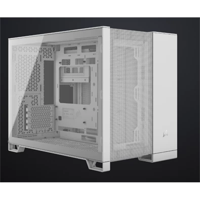 Corsair 2500D AIRFLOW fehér (táp nélküli) ablakos mATX ház