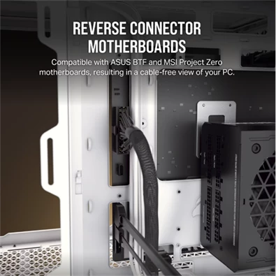 Corsair 2500D AIRFLOW fehér (táp nélküli) ablakos mATX ház