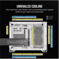 Corsair 2500D AIRFLOW fehér (táp nélküli) ablakos mATX ház
