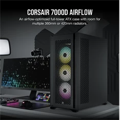 Corsair 7000D AIRFLOW fekete (táp nélküli) ablakos mATX ház