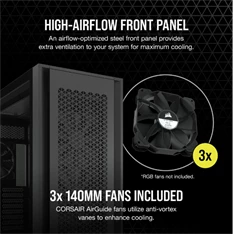 Corsair 7000D AIRFLOW fekete (táp nélküli) ablakos mATX ház
