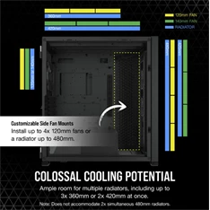 Corsair 7000D AIRFLOW fekete (táp nélküli) ablakos mATX ház