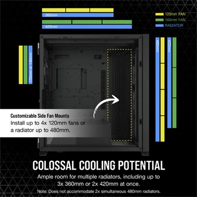 Corsair 7000D AIRFLOW fekete (táp nélküli) ablakos mATX ház