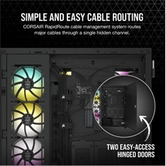 Corsair 7000D AIRFLOW fekete (táp nélküli) ablakos mATX ház