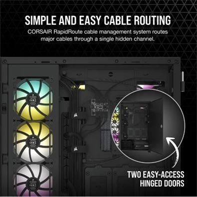 Corsair 7000D AIRFLOW fekete (táp nélküli) ablakos mATX ház