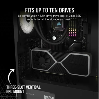 Corsair 7000D AIRFLOW fekete (táp nélküli) ablakos mATX ház