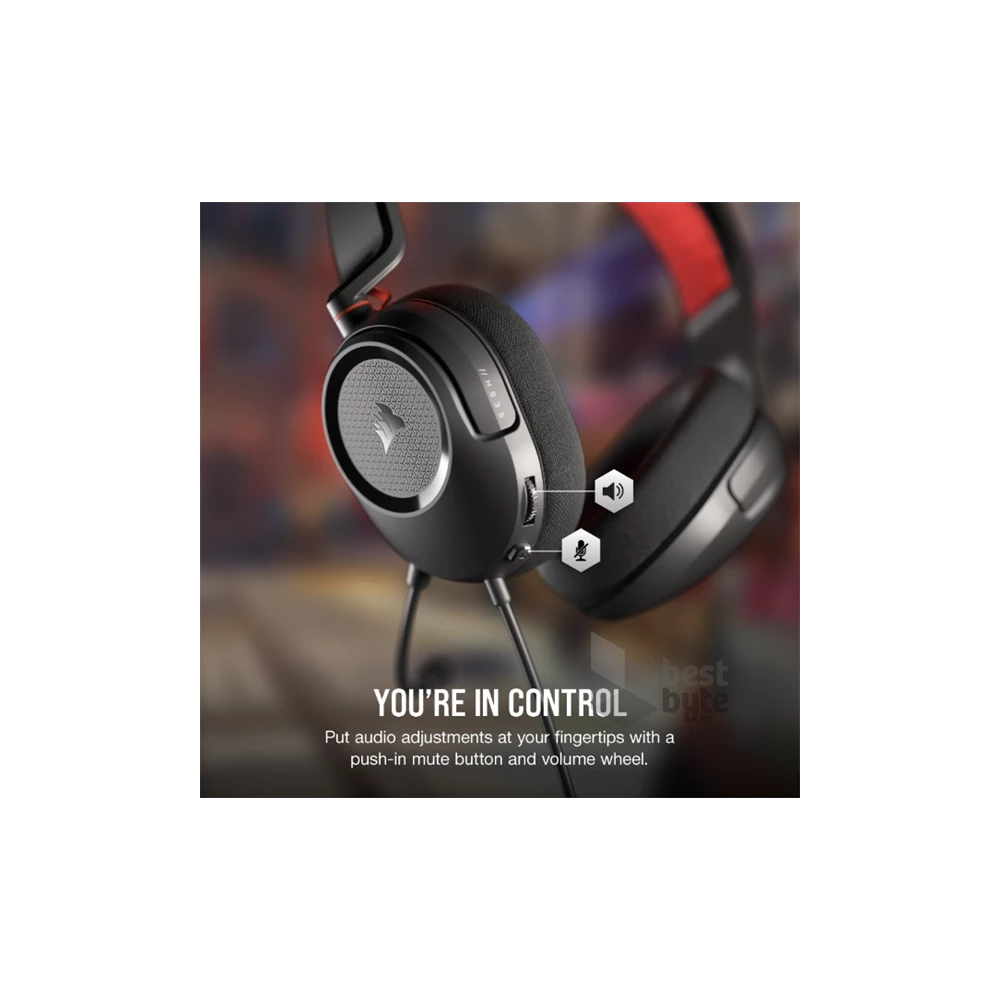 Corsair HS35 v2 vezetékes carbon gamer headset