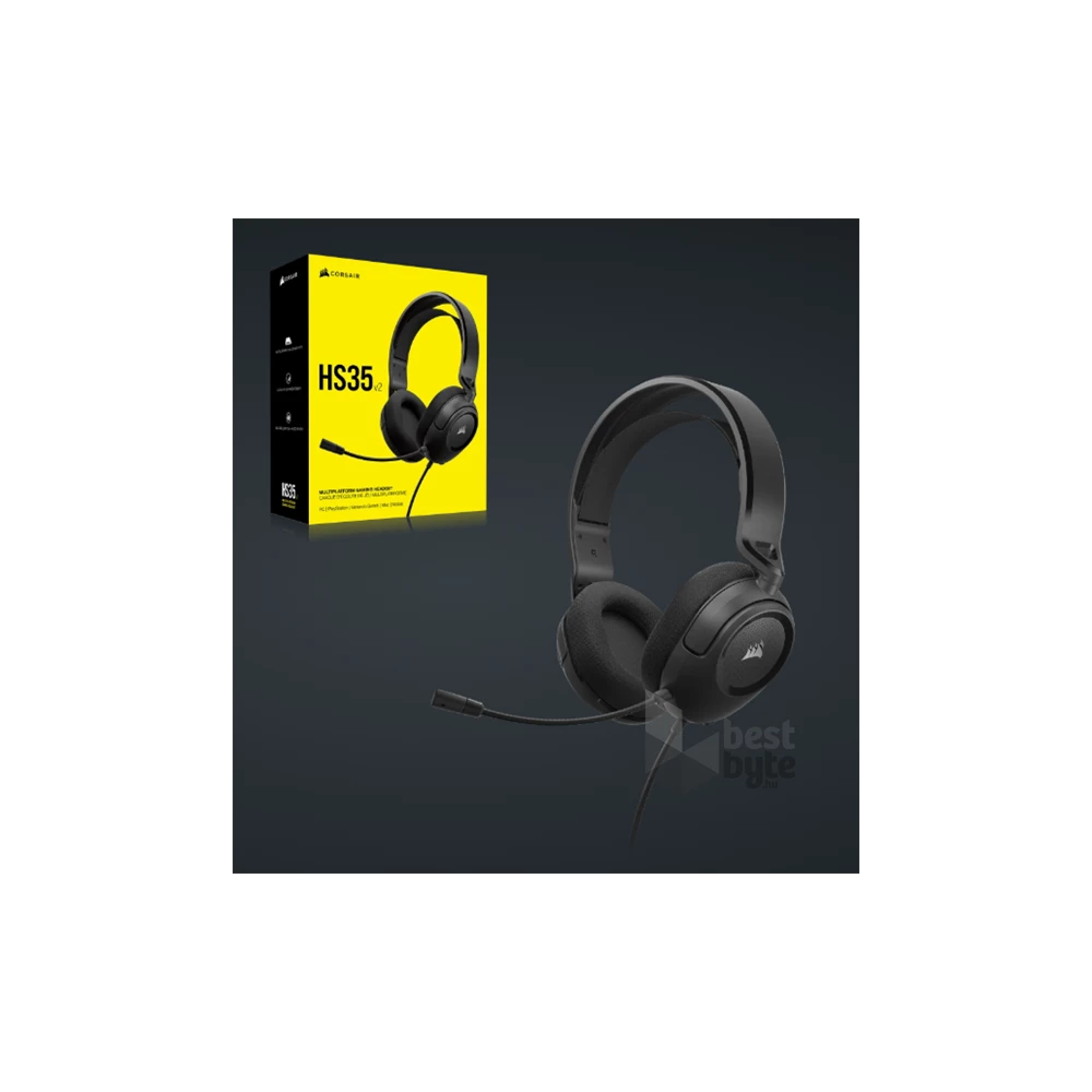 Corsair HS35 v2 vezetékes carbon gamer headset