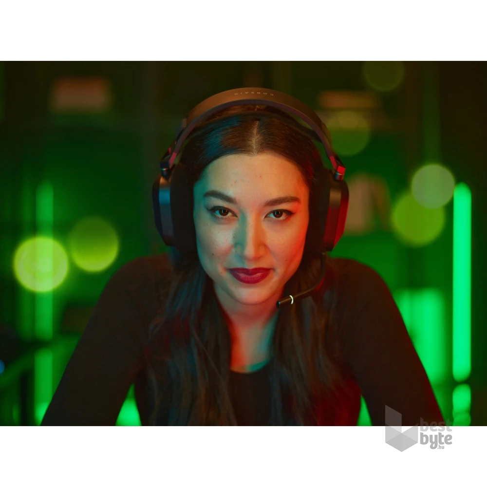 Corsair HS80 RGB vezeték nélküli fekete gamer headset