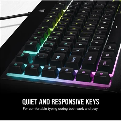Corsair K55 RGB PRO XT US vezetékes fekete gamer billentyűzet