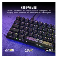 Corsair K65 PRO MINI RGB 65% vezetékes optikai-mechanikus szürke gamer billentyűzet