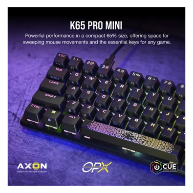 Corsair K65 PRO MINI RGB 65% vezetékes optikai-mechanikus szürke gamer billentyűzet