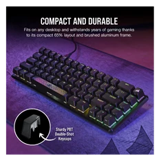 Corsair K65 PRO MINI RGB 65% vezetékes optikai-mechanikus szürke gamer billentyűzet