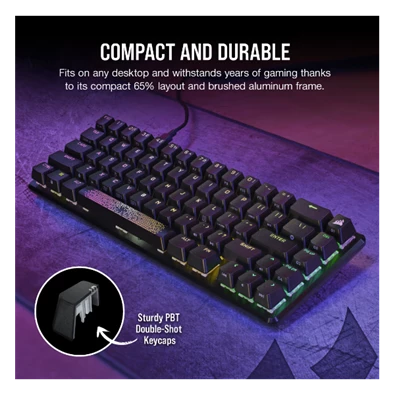 Corsair K65 PRO MINI RGB 65% vezetékes optikai-mechanikus szürke gamer billentyűzet