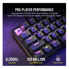 Corsair K65 PRO MINI RGB 65% vezetékes optikai-mechanikus szürke gamer billentyűzet