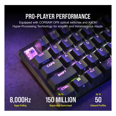 Corsair K65 PRO MINI RGB 65% vezetékes optikai-mechanikus szürke gamer billentyűzet