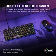 Corsair K65 PRO MINI RGB 65% vezetékes optikai-mechanikus szürke gamer billentyűzet