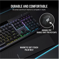 Corsair K70 RGB PRO CHERRY MX Red switch US vezetékes mechanikus szürke gamer billentyűzet