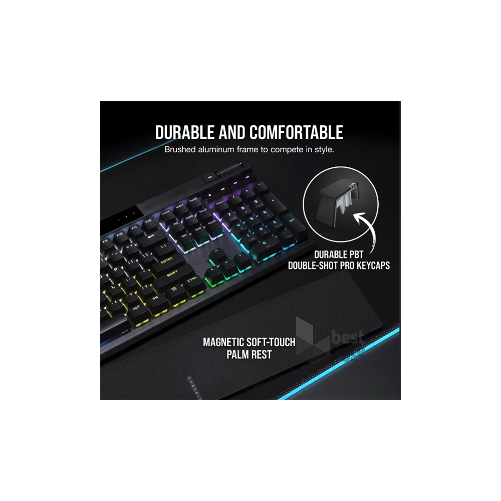 Corsair K70 RGB PRO CHERRY MX Red switch US vezetékes mechanikus szürke gamer billentyűzet