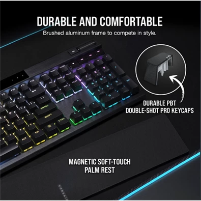 Corsair K70 RGB PRO CHERRY MX Red switch US vezetékes mechanikus szürke gamer billentyűzet