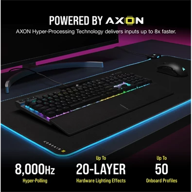 Corsair K70 RGB PRO CHERRY MX Red switch US vezetékes mechanikus szürke gamer billentyűzet