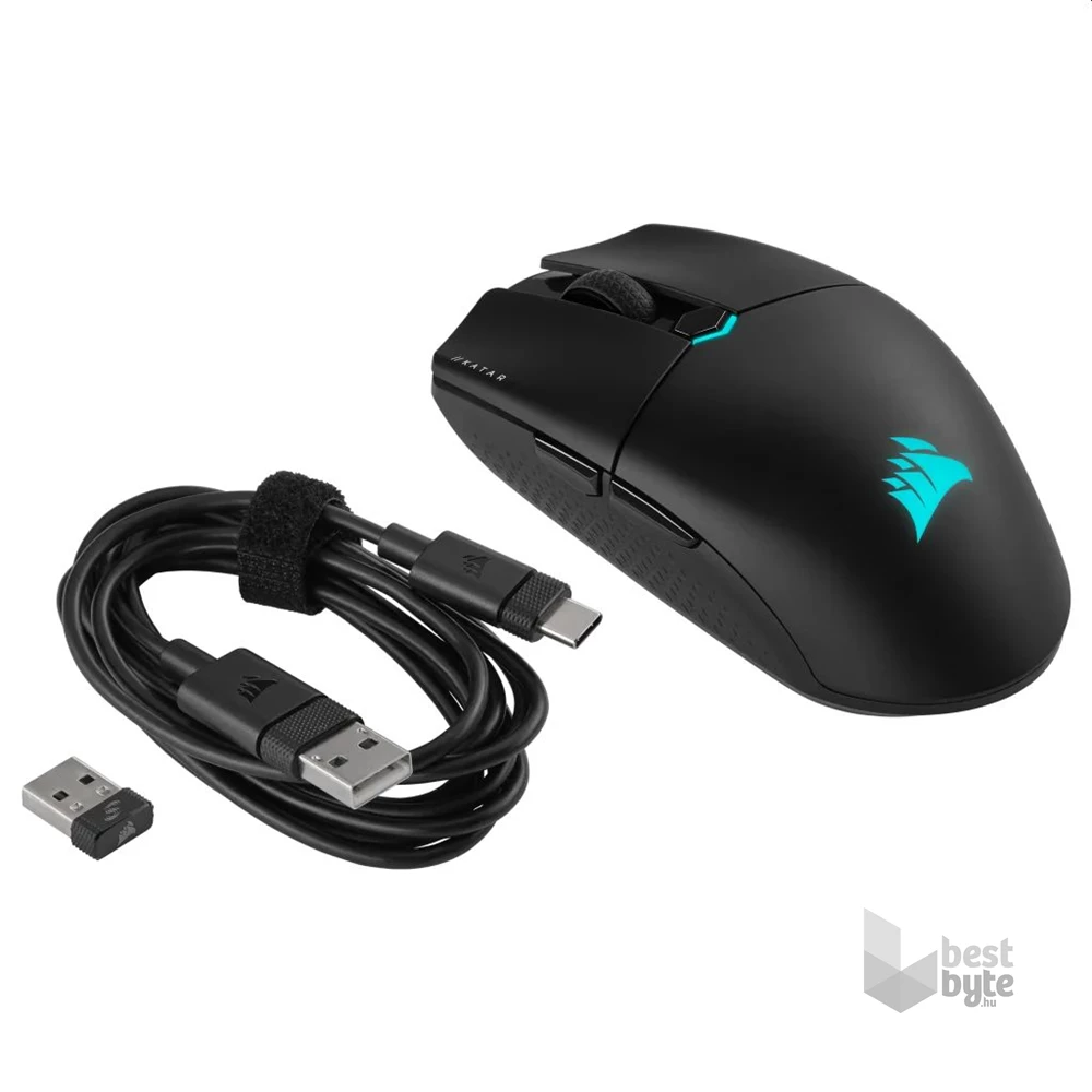 Corsair Katar Elite vezeték nélküli fekete gamer egér