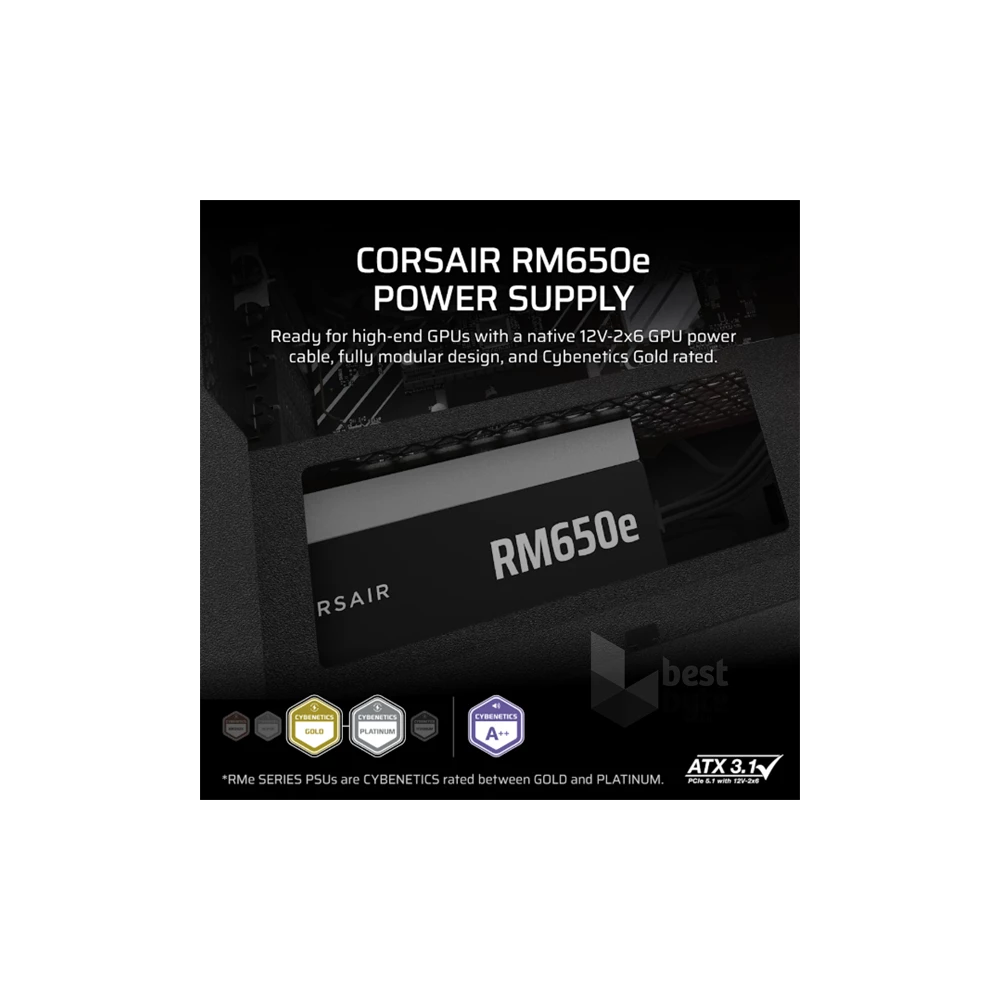 Corsair RM650e 650W ventillátorral moduláris dobozos tápegység