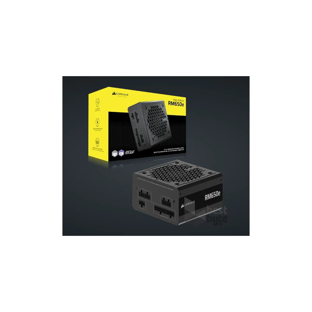 Corsair RM650e 650W ventillátorral moduláris dobozos tápegység