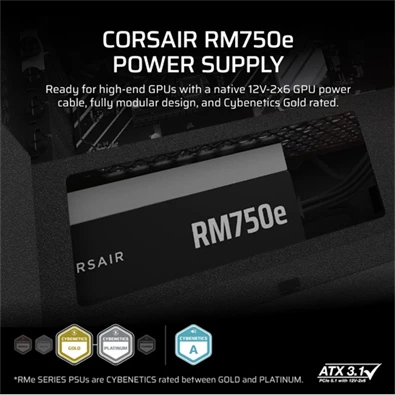 Corsair RM750e (2025) 750W moduláris tápegység