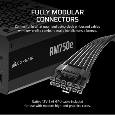 Corsair RM750e (2025) 750W moduláris tápegység